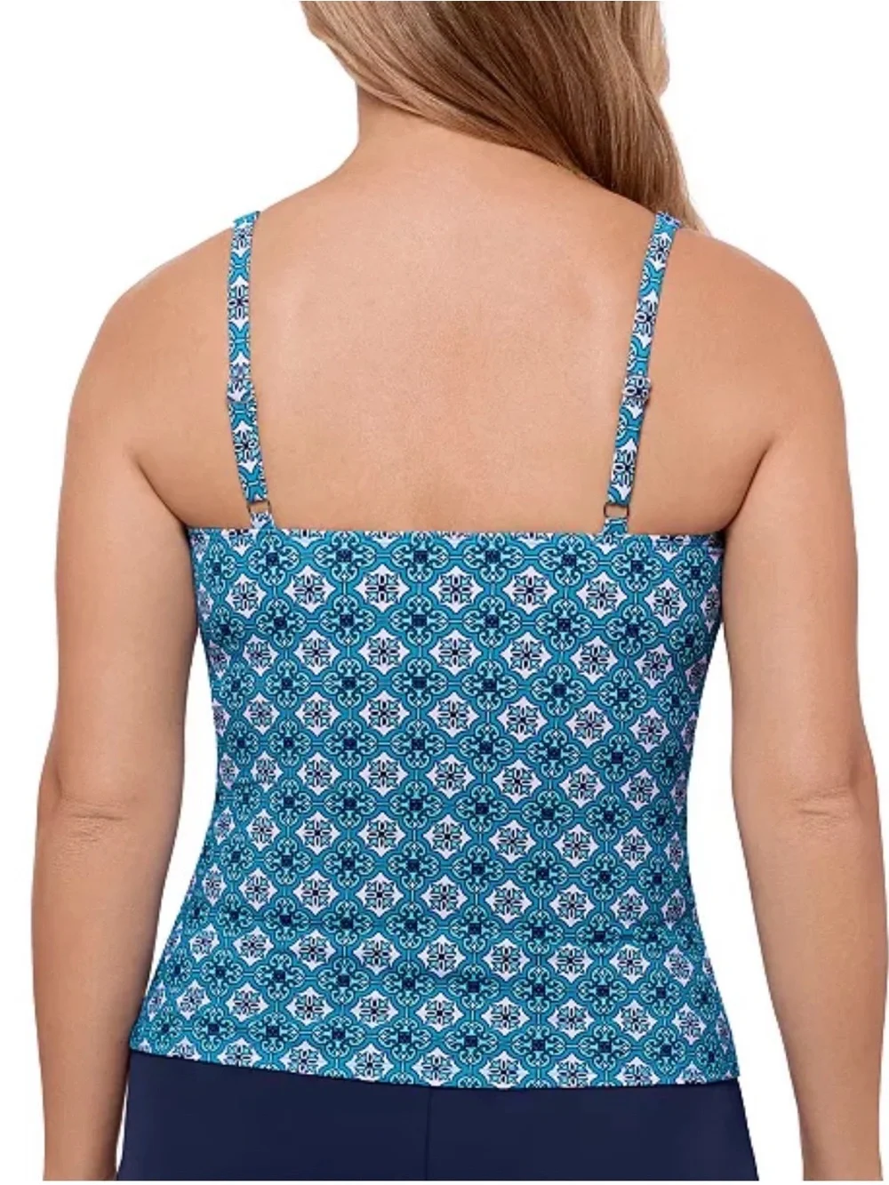 Swim Solutions Printed Tummy Control Tankini Top - Picture 2 of 5